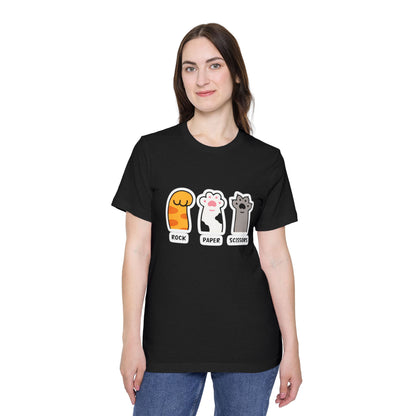 Rock Paper Scissors - Cat Paws | Regular Fit T-Shirt - Black